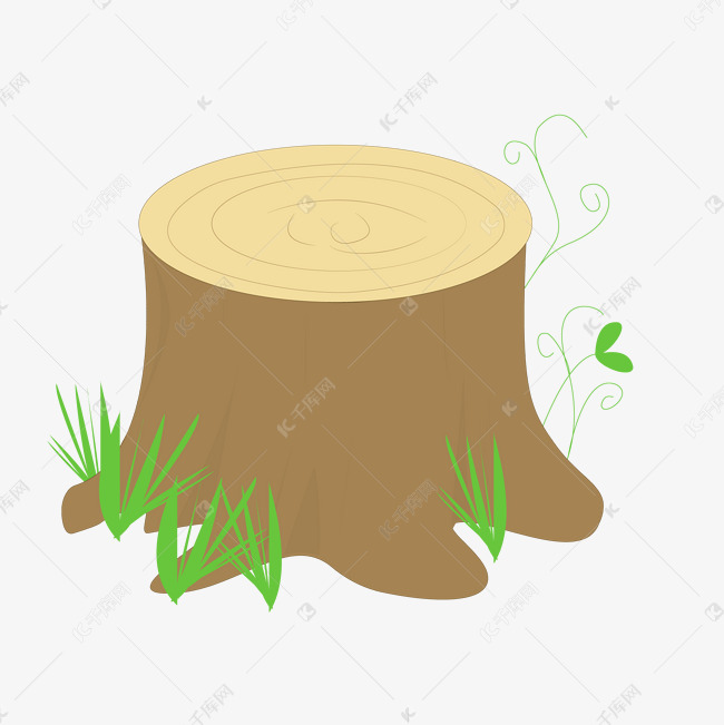 卡通被砍伐的树木桩子免抠图