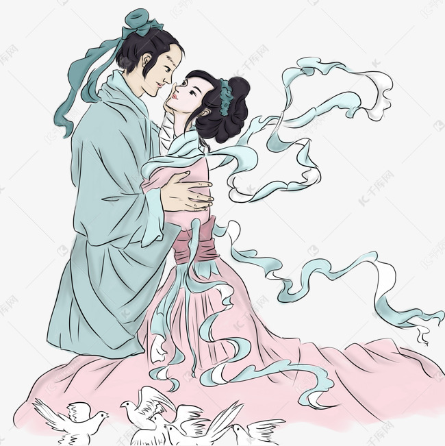 七夕手绘牛郎织女