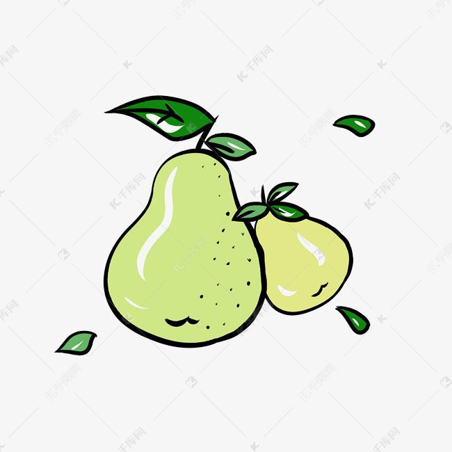 卡通水果甜梨插图