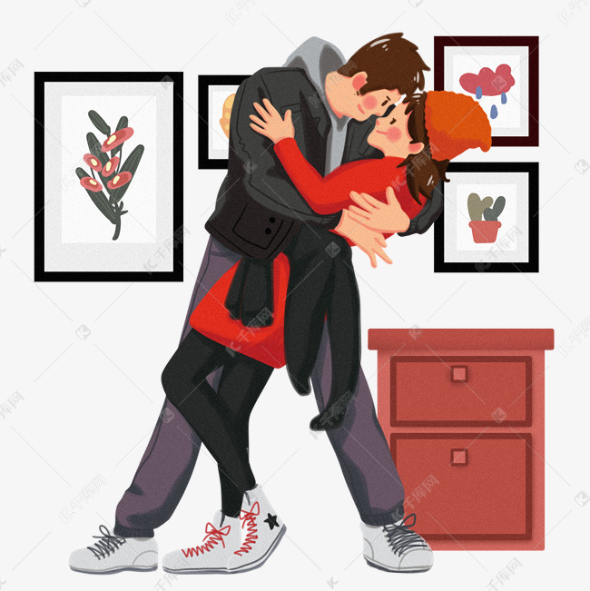 情人节亲吻的情侣