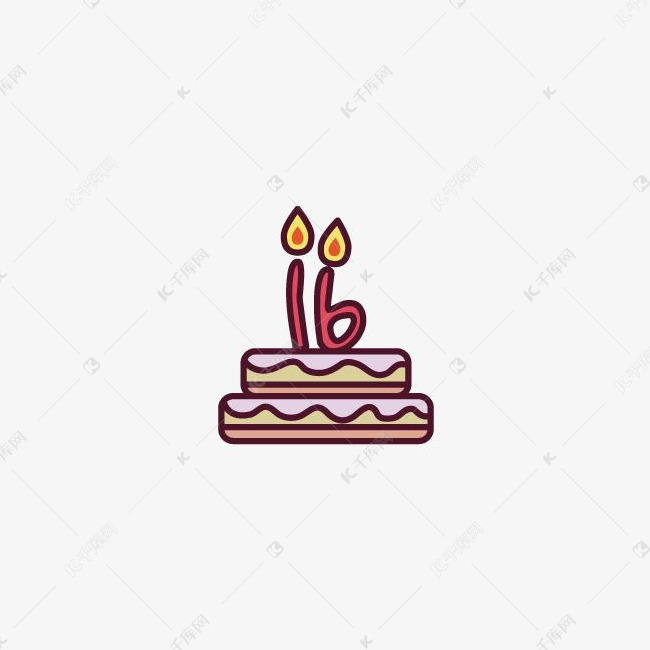 蜡烛和蛋糕的素材免抠生日蛋糕生日蜡烛数字蜡烛美味的生日快乐16岁