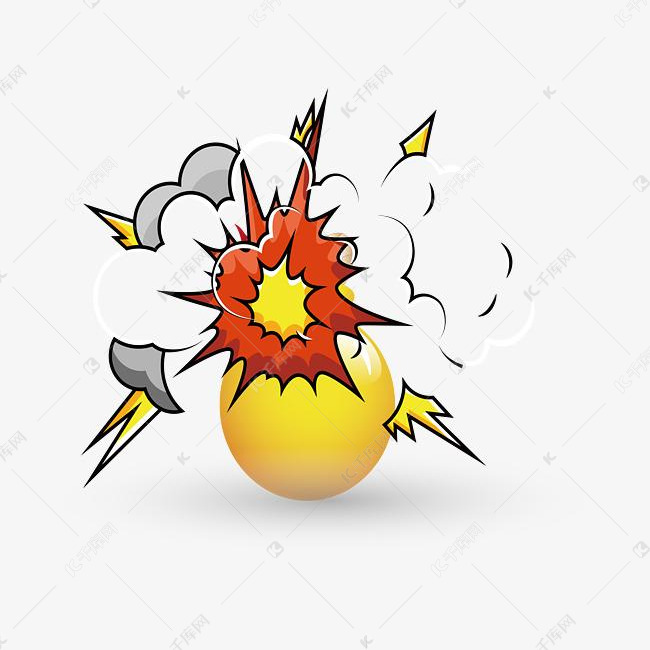 卡通炮弹爆炸火花图