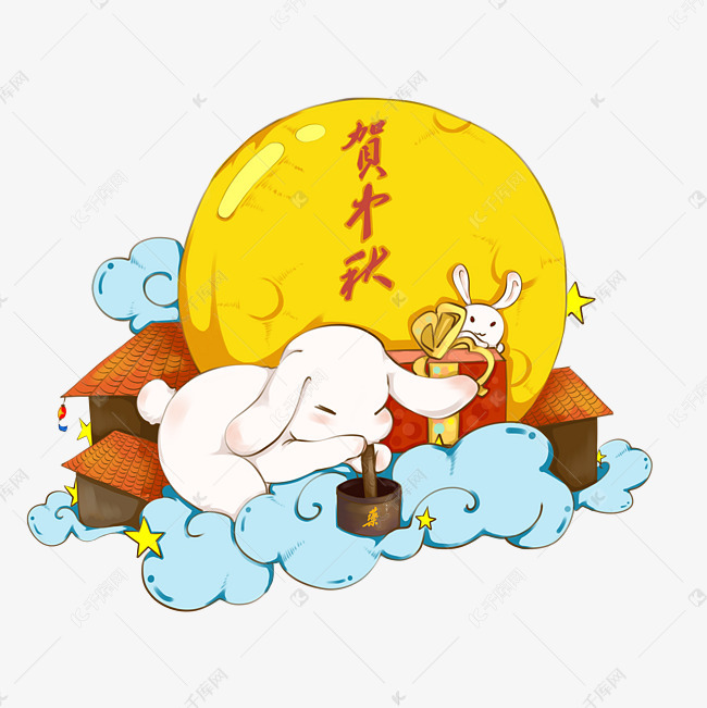 玉兔捣药怎么画最简单漂亮图解 a5fe64a9f31b2a78c0f58ffde98b604d.jpg