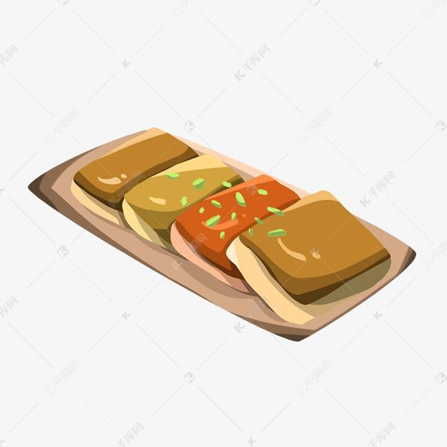 手绘美味的豆腐