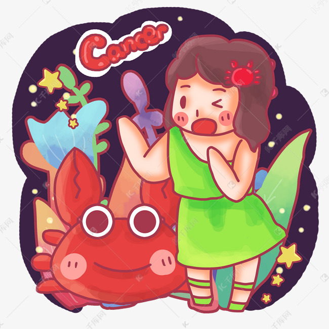 红色的星座巨蟹座螃蟹双鱼座男会喜欢双鱼女图片