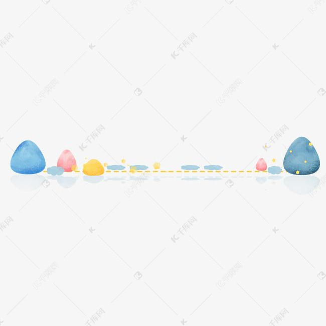 一条彩色的石头分割线