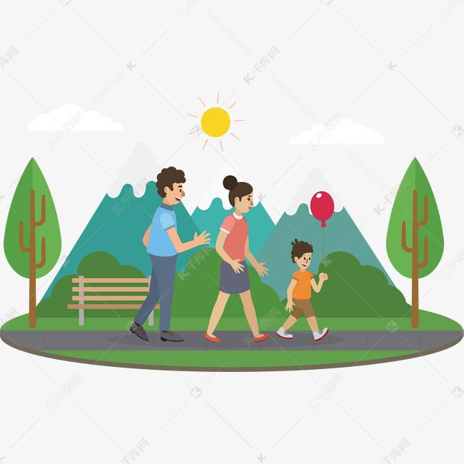 一家三口人出门旅游的素材免抠矢量png三口人三口之家全家人一家人一