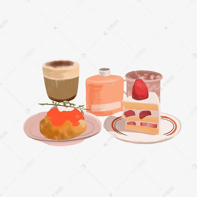 可爱点心  唯美甜点  奶茶卡通  png