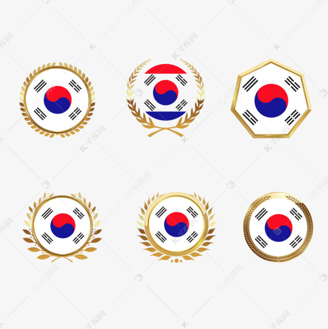 豪华金色韩国国旗
