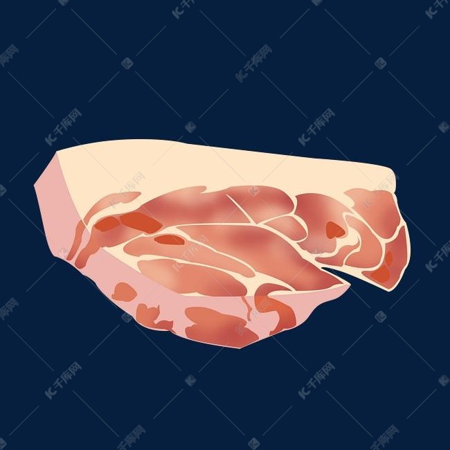 一块新鲜猪肉插画