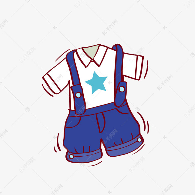 卡通蓝色衣服免抠图素材图片免费下载_高清png_千库网