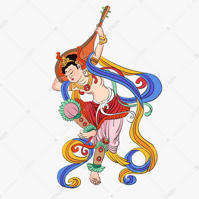 文化遗产日敦煌飞天反弹琵琶