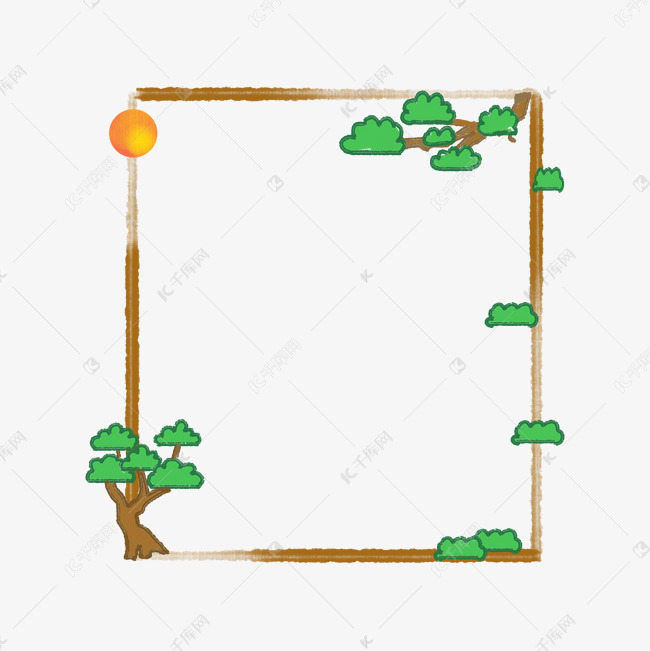 植树节装饰边框插画