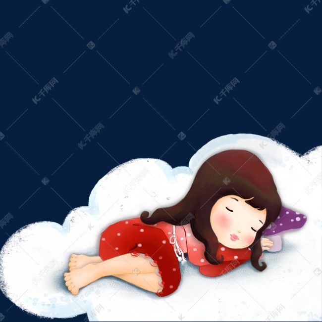 卡通睡觉的小女孩人物设计
