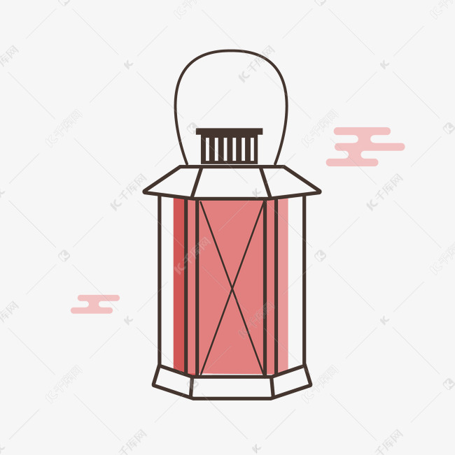 卡通简笔画粉色的手提灯免抠图