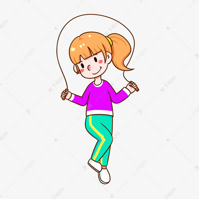 女生健身跳绳锻炼