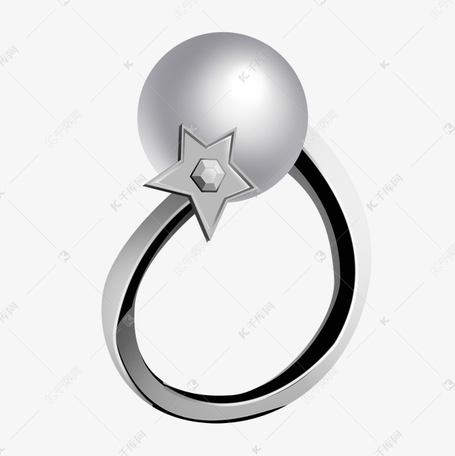 银色钻石首饰PSD透明底