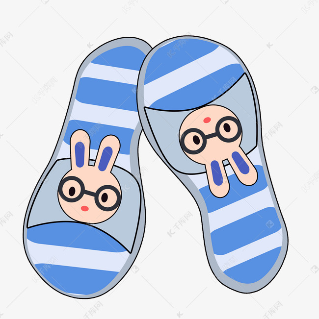 夏日可爱卡通拖鞋png素材