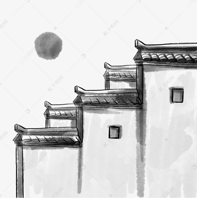 中国风徽建筑文化墙角