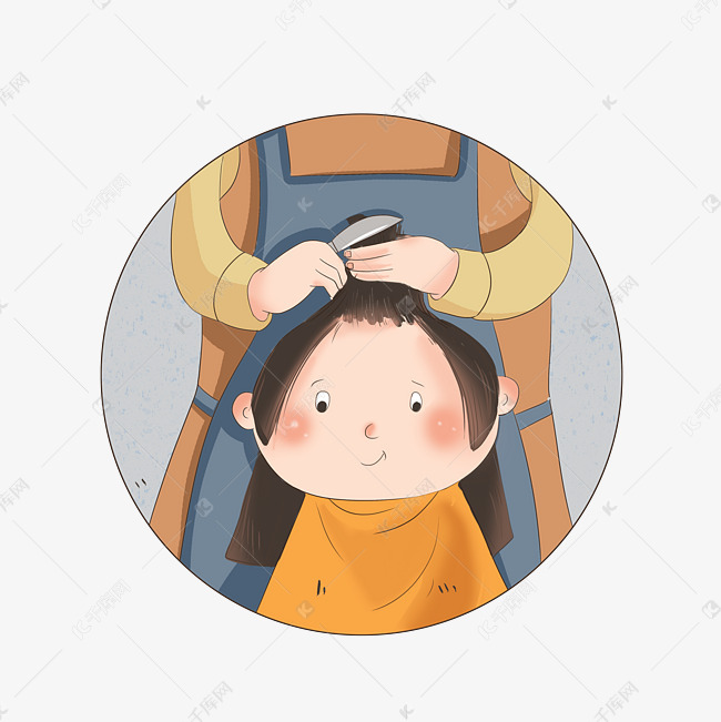 可爱长发小女孩龙抬头理发