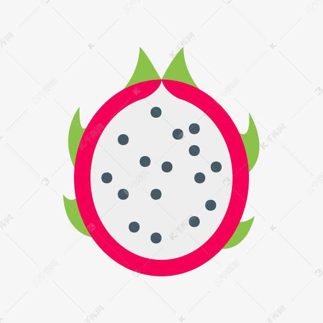 手绘卡通火龙果切面