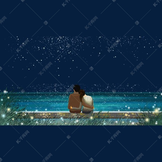 七夕情人节情侣约会浪漫主题边框