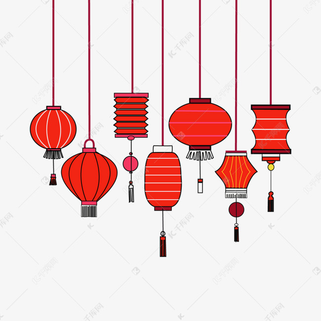 矢量灯笼形状插画