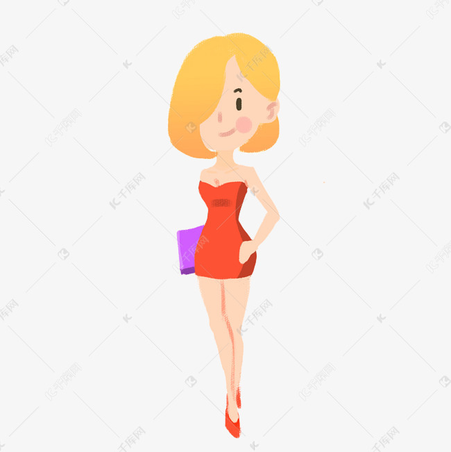 职场女性卡通人物手绘