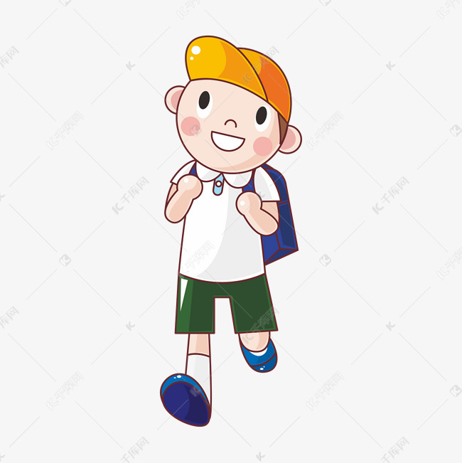 背着书包上学的小朋友