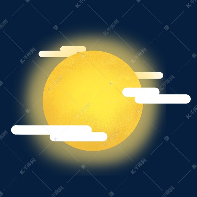 暖黄色的超圆月亮