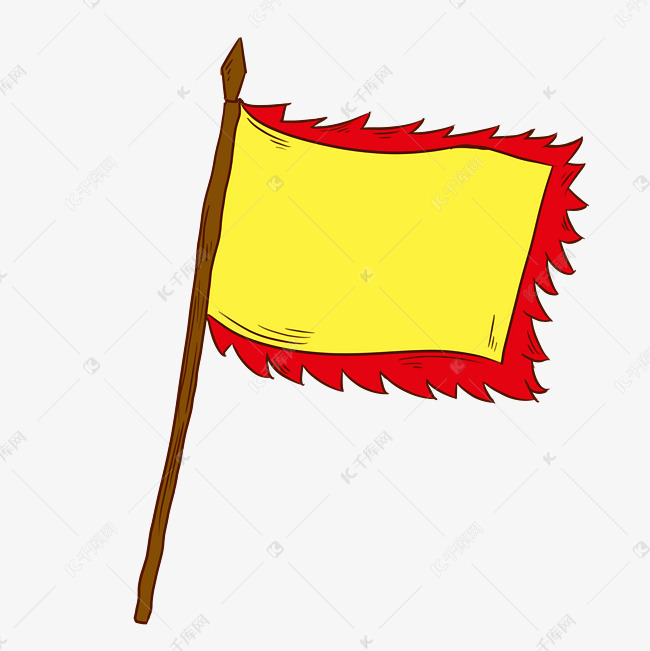 卡通古代战争黄色旗子