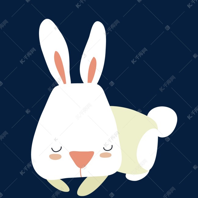 卡通睡觉的小兔子动物设计