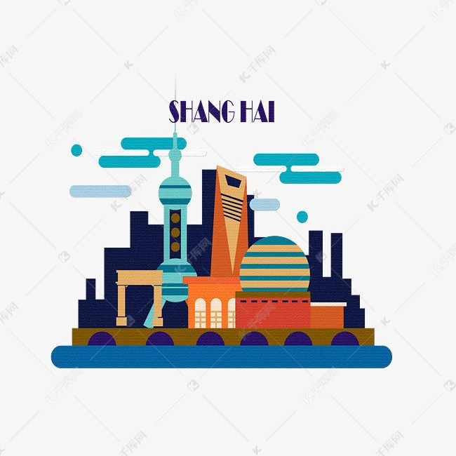 城市地标上海东方明珠外滩png