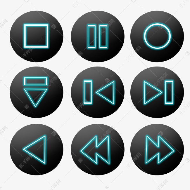 科技感发光按钮素材元素