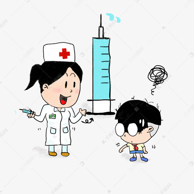 打预防针疫苗插画风小清新系列