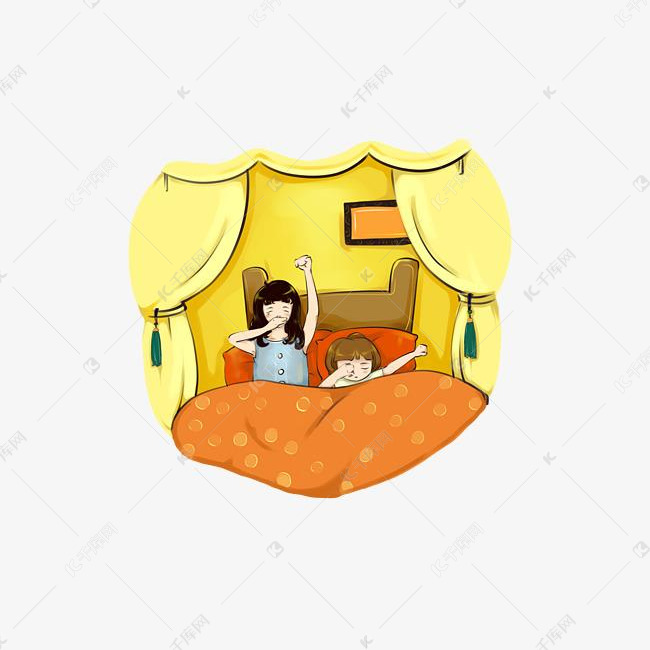 早上起床伸懒腰早安素材