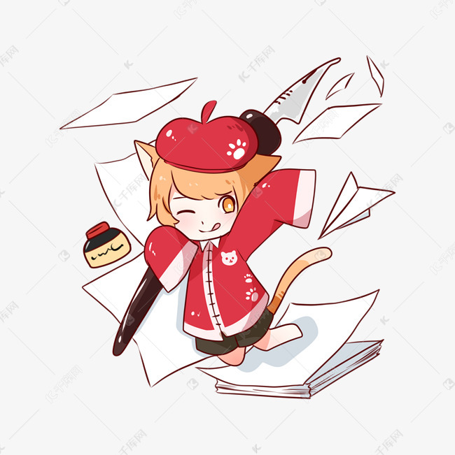 寒假绘画班宣传可爱手绘漫画人物png图片