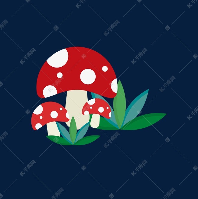 小清新卡通可爱的蘑菇