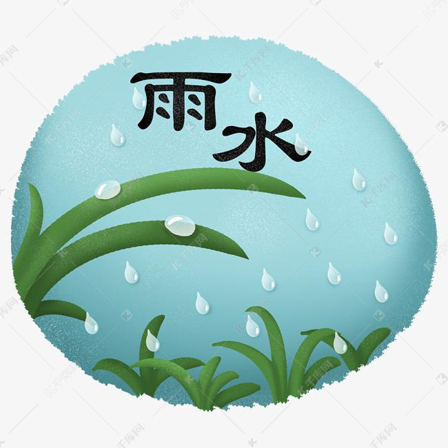雨水春天二十四节气植物露珠