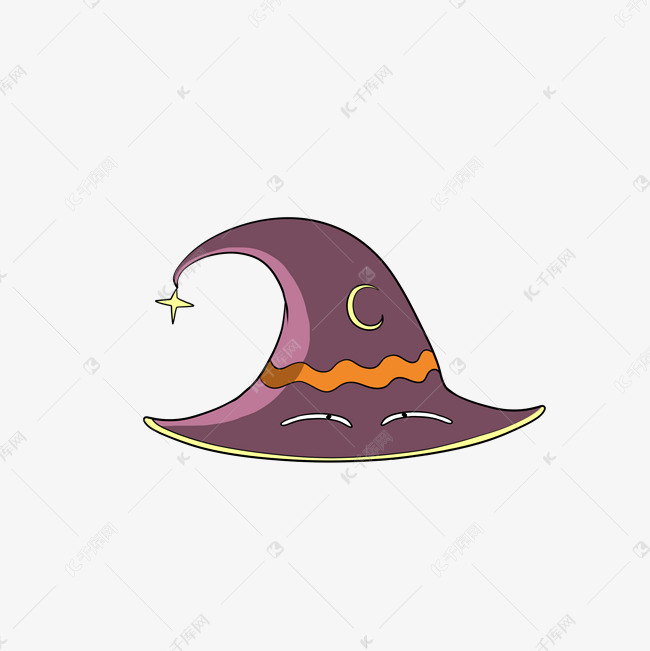 紫色创意魔法师帽子卡通