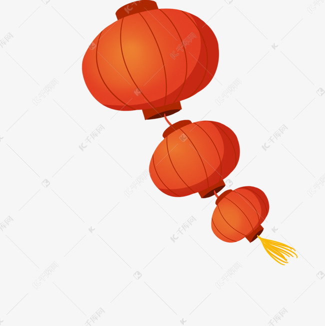 新年红色的灯笼插画