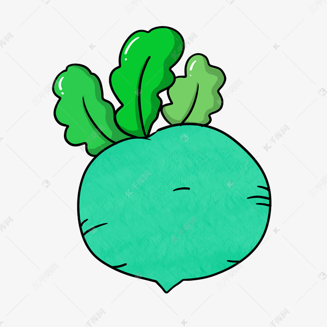 圆圆的青色大萝卜