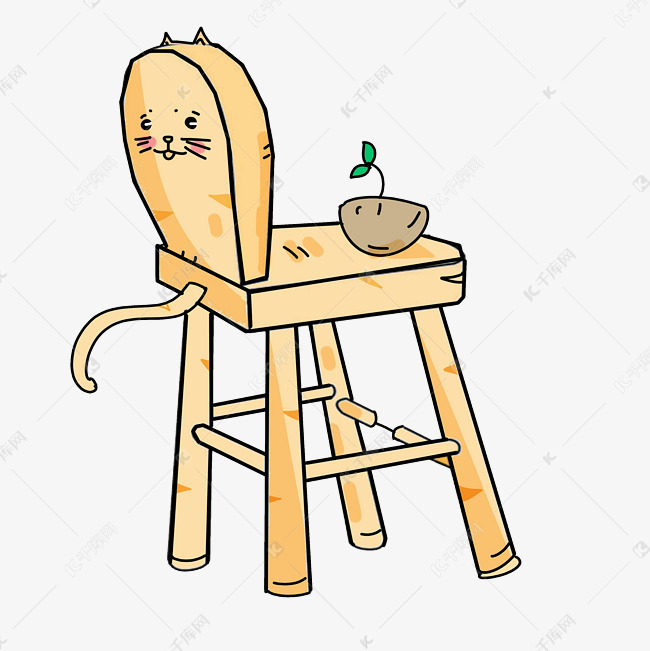 凳子家具卡通插画