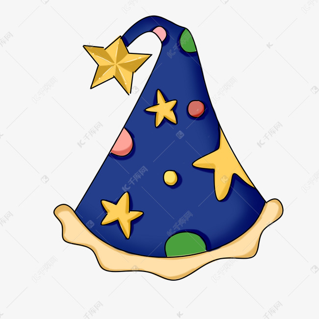 蓝色的五角星礼帽