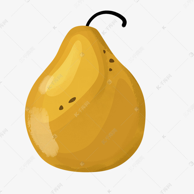 卡通黄色鸭梨插图