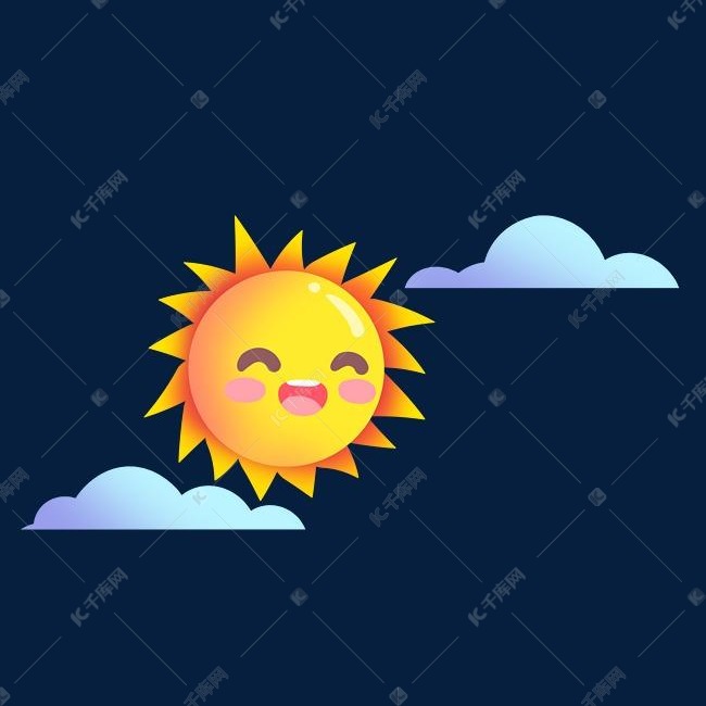 晴天太阳气象插画