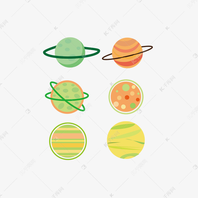 卡通可爱星球矢量图