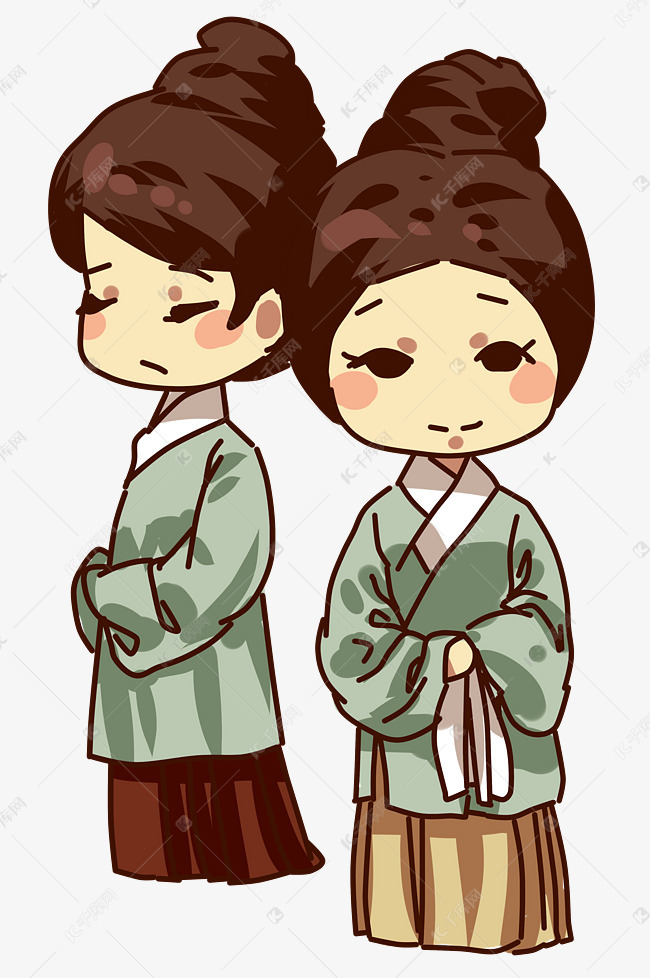 中国风复古风古风双人女性角色