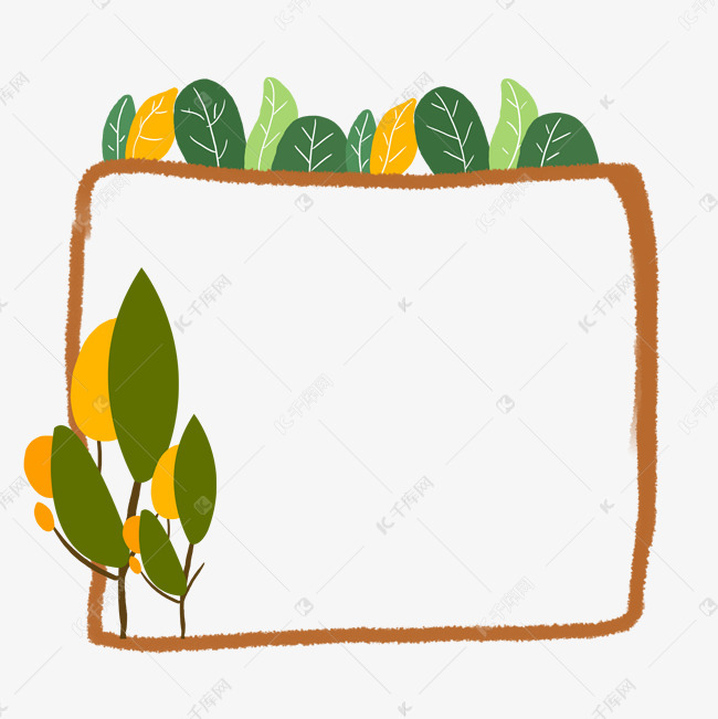植树节植物类边框素材