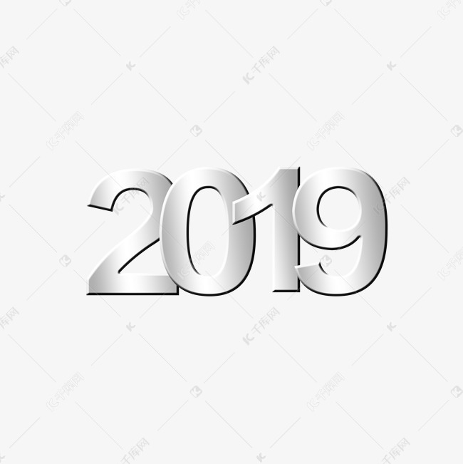 简约手绘渐变数字2019插画海
